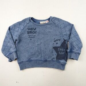 Zara Blue "Hey Bro" Sweatshirt